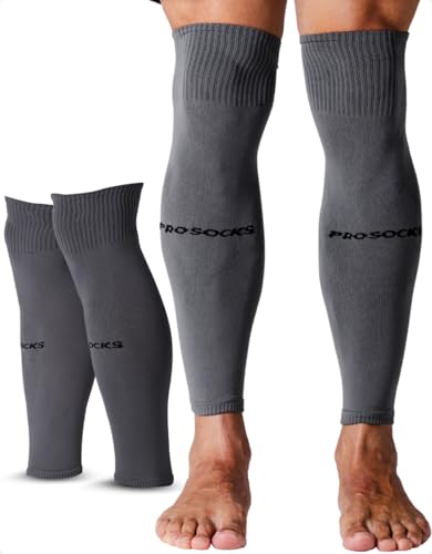 Prosocks Armor Meião Cortado Futebol Profissional com Compressão Sem Pé Tamanho Único 38-45 - Cinza