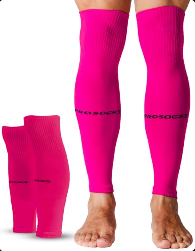 Prosocks Armor Meião Cortado Futebol Profissional com Compressão Sem Pé Tamanho Único 38-45 - Rosa