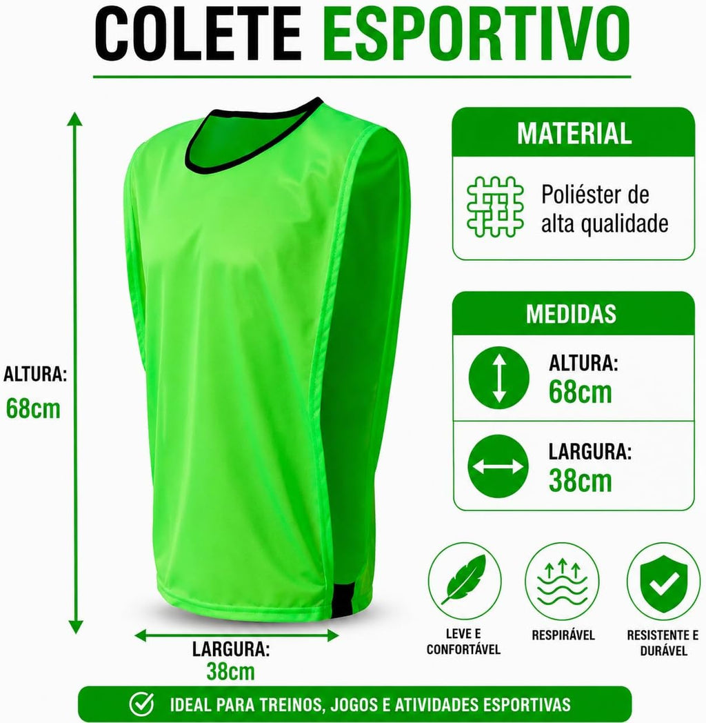 Kit Colete Futebol Trb Reforçado 15 Unidades